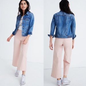 Madewell Emmett Wide Leg Crop Pant Petite Short Pastel Pink High Rise Loose Fit